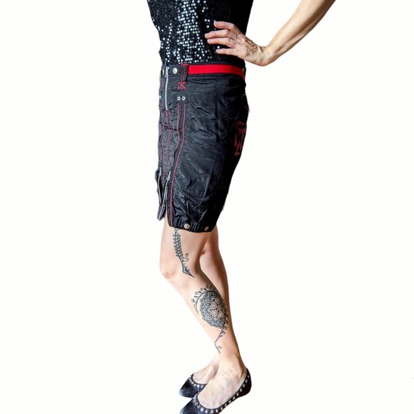 Freesoul black and red skirt with zippers, size S, made in Italy - Picture 2 of 12